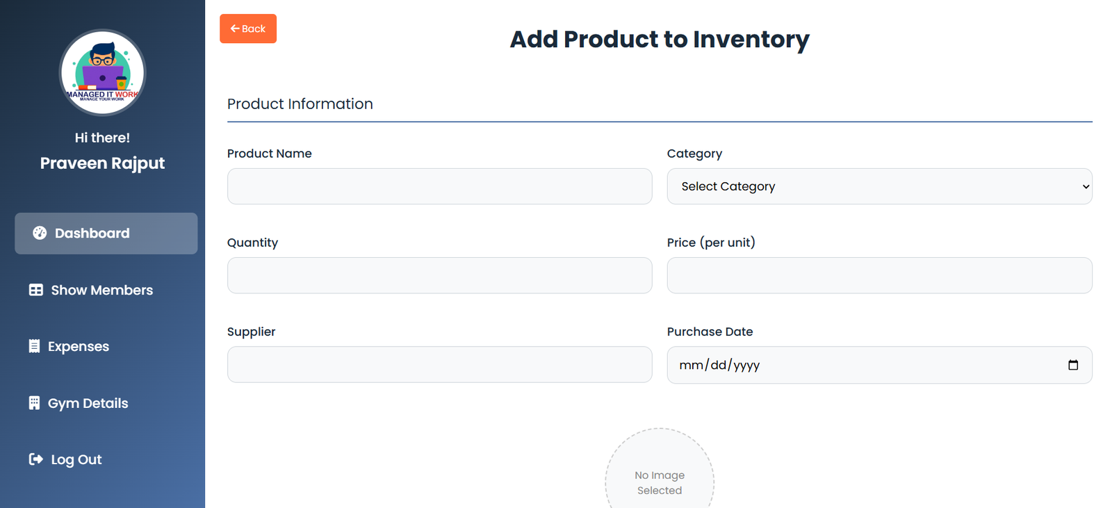 Gym Inventory System